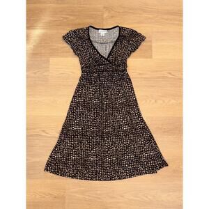 Motherhood Maternity black and tan pattern wrap dress size small